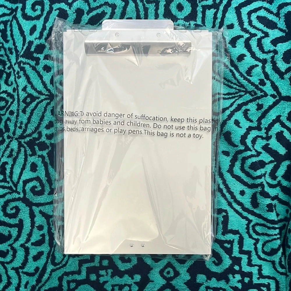Sleek Silver Metal Clipboard with 2 compartments